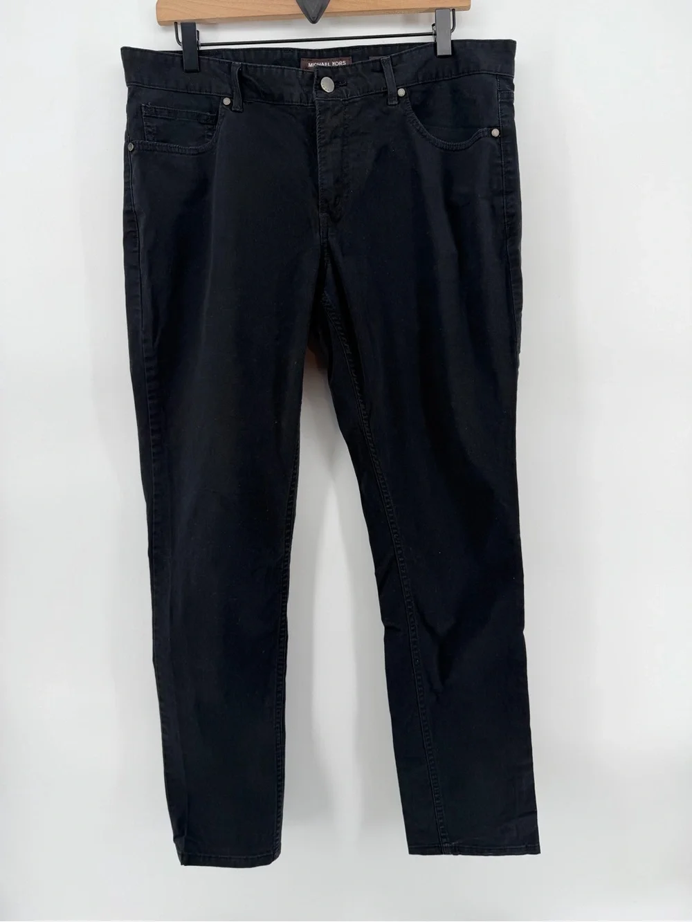Michael Kors Parker Slim Fit Jeans Mens 34x32 Black 5-Pocket Pants Sits At Waist